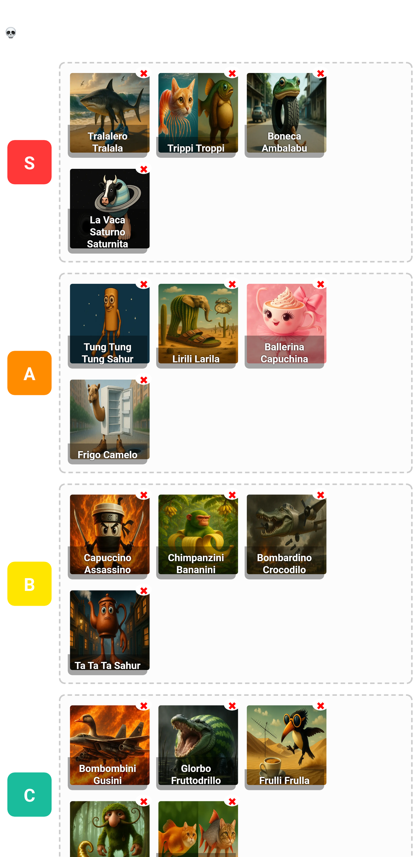Tier List Screenshot