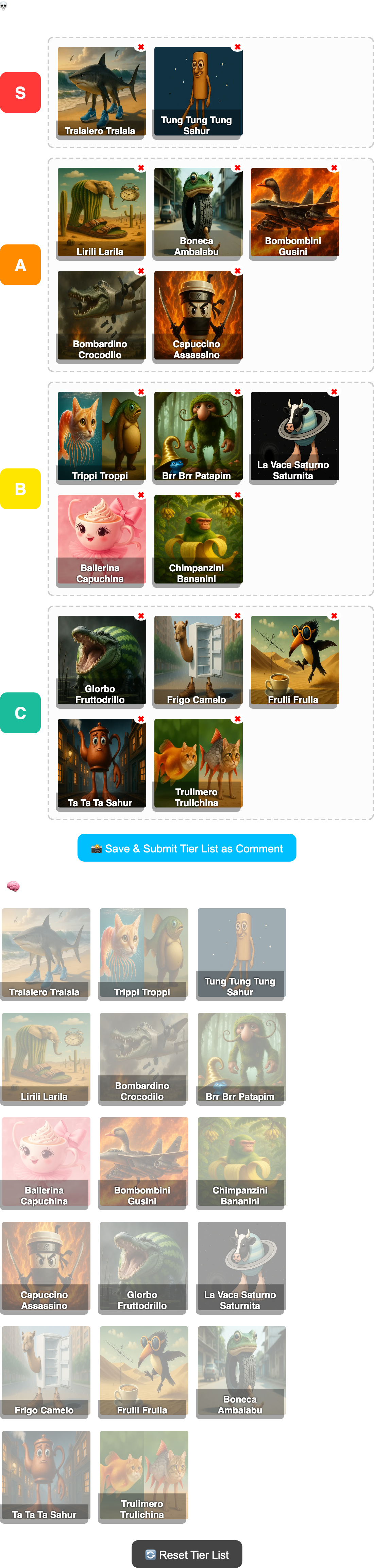 Tier List Screenshot