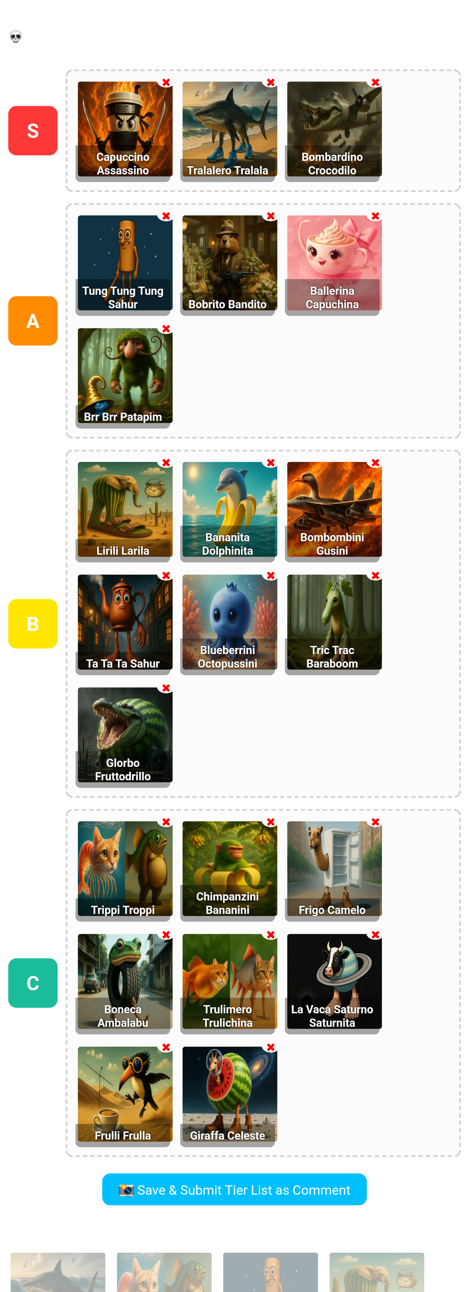 Tier List Screenshot