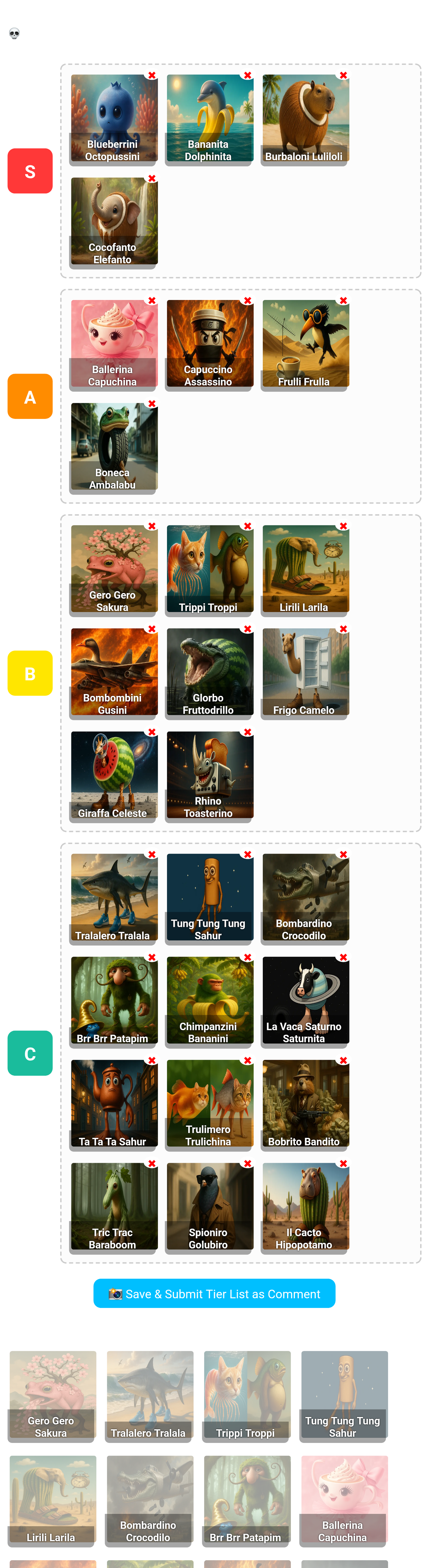 Tier List Screenshot