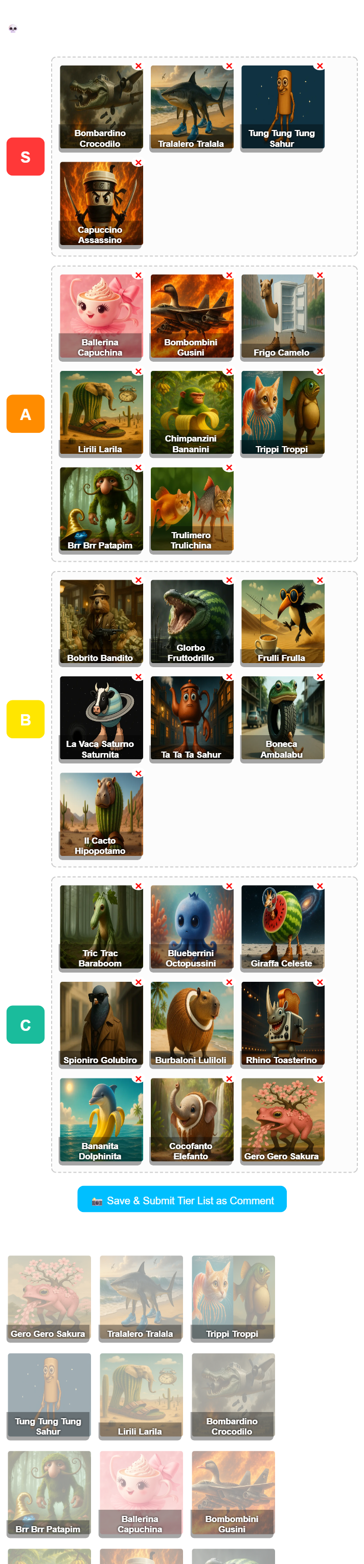 Tier List Screenshot