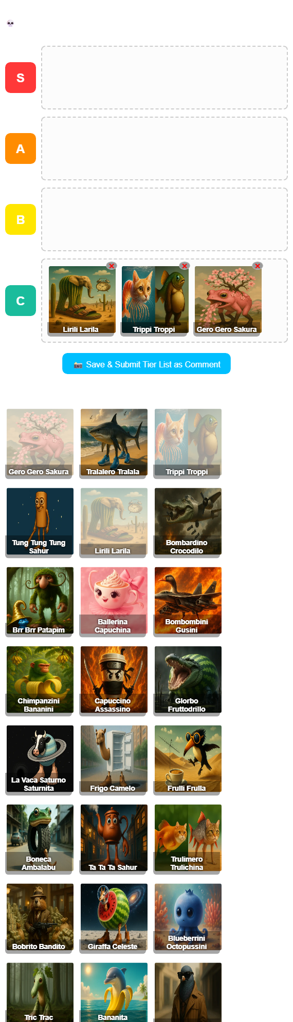 Tier List Screenshot