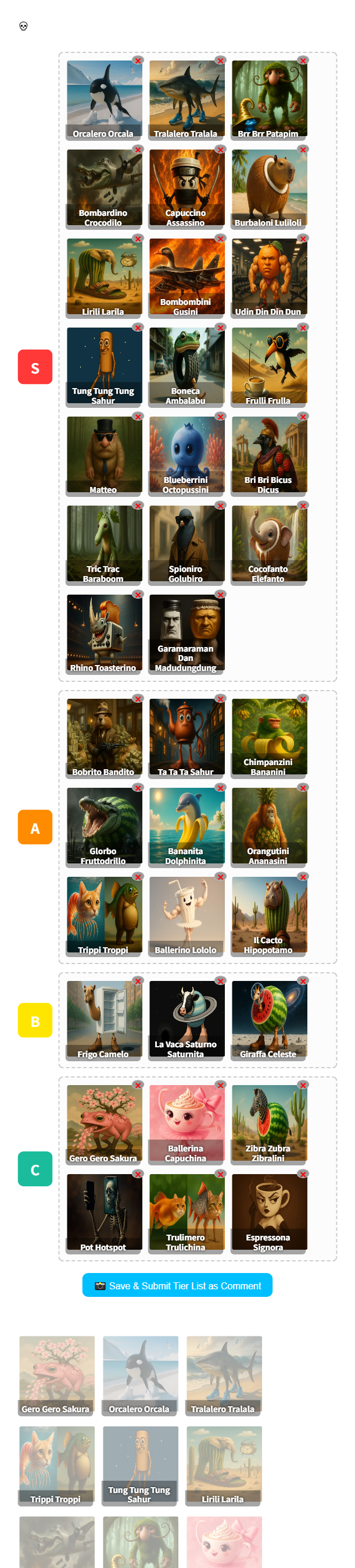 Tier List Screenshot