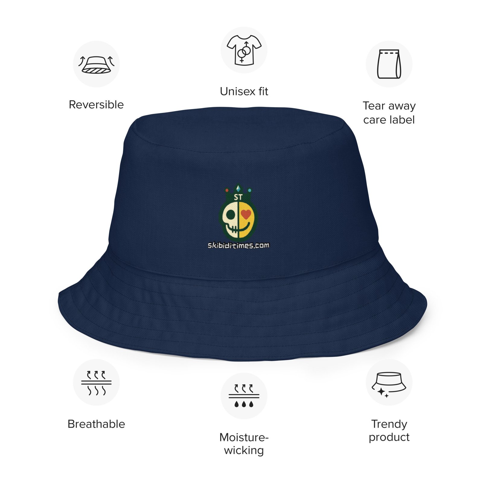 Las Vaquitas Saturnitas Reversible Bucket Hat (Night Stars/Denim) - Image 2