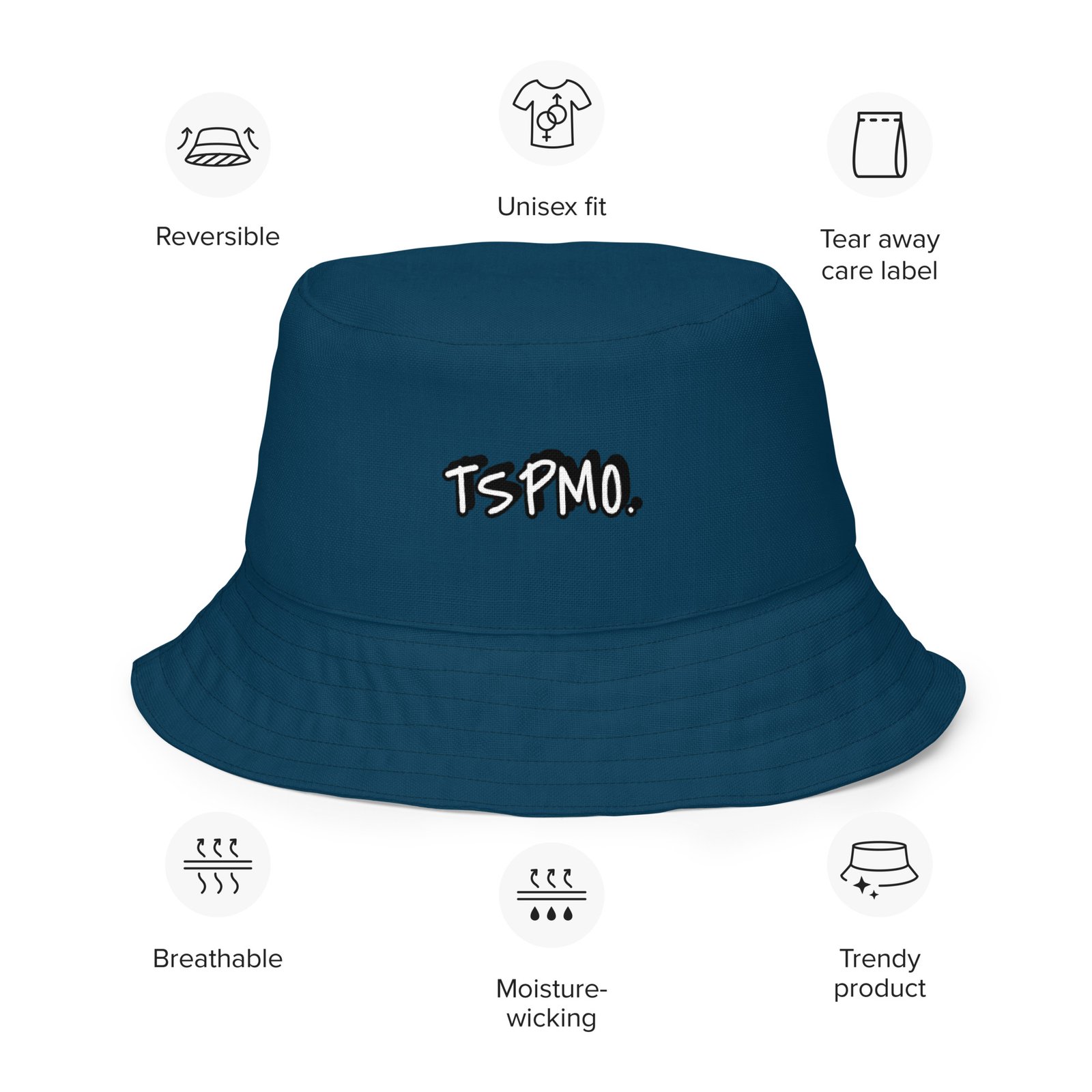 TSPMO Skibidi Times Reversible Bucket Hat (Black/Denim) - Image 5
