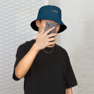 TSPMO Skibidi Times Reversible Bucket Hat (Black/Denim)