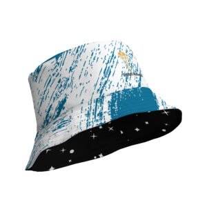 Ballerina Capuchina + Assassino Cappuccino Reversible Couples Bucket Hat (Blue-White Flash/Black-White Stars)