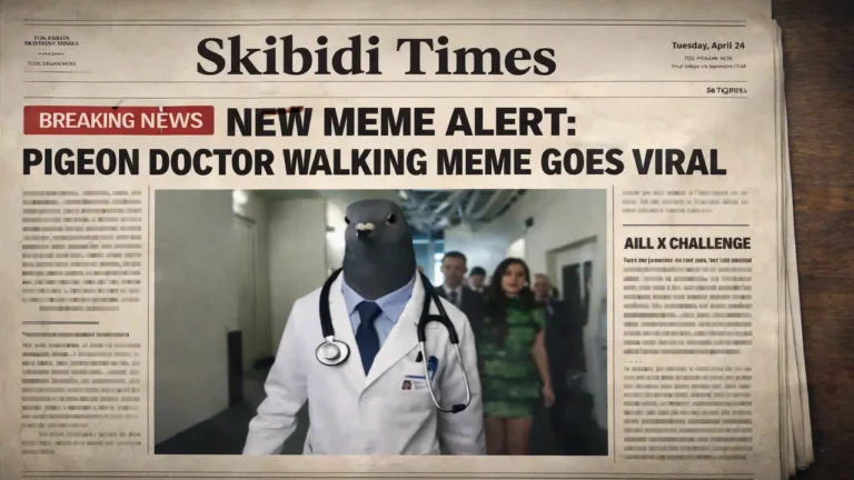 Tuff Pigeon Doctor Walking Meme Top Banner